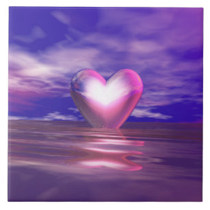 Pink Heart Afloat Tile