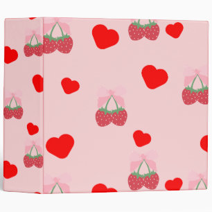 pink heart and berries binder