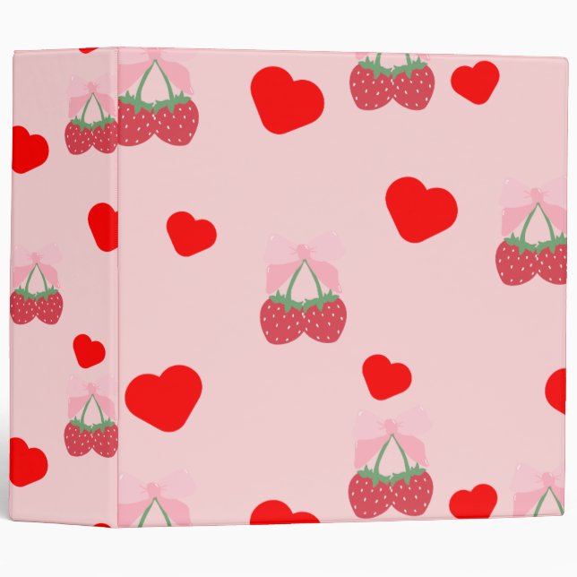 pink heart and berries  binder (Front/Spine)