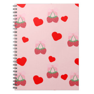 pink heart and berries notebook