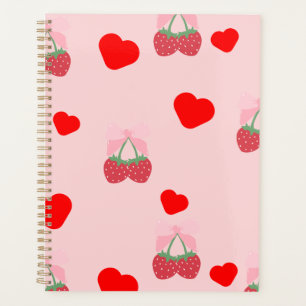 pink heart and berries  planner