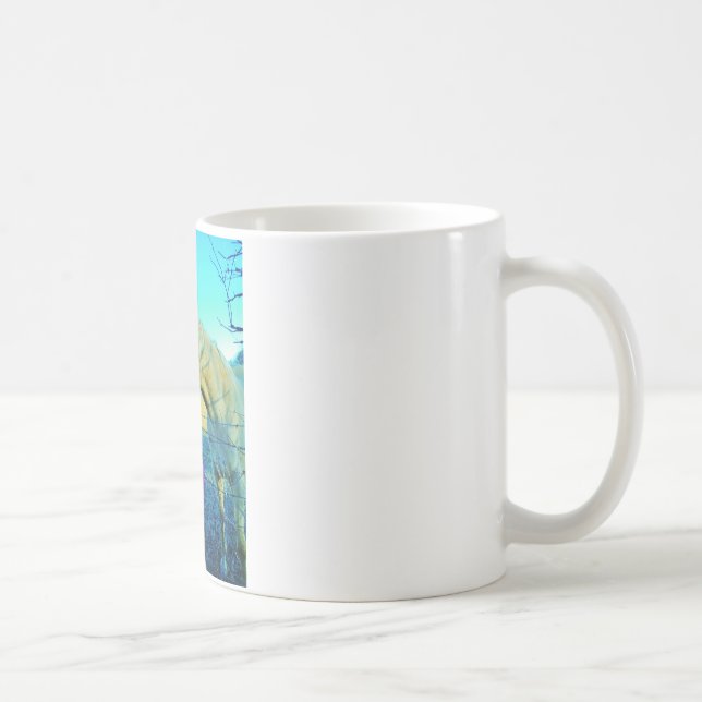 Pink Heart and Yellow Horse Coffee Mug (Right)