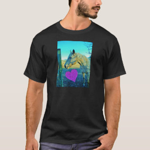 Pink Heart and Yellow Horse T-Shirt