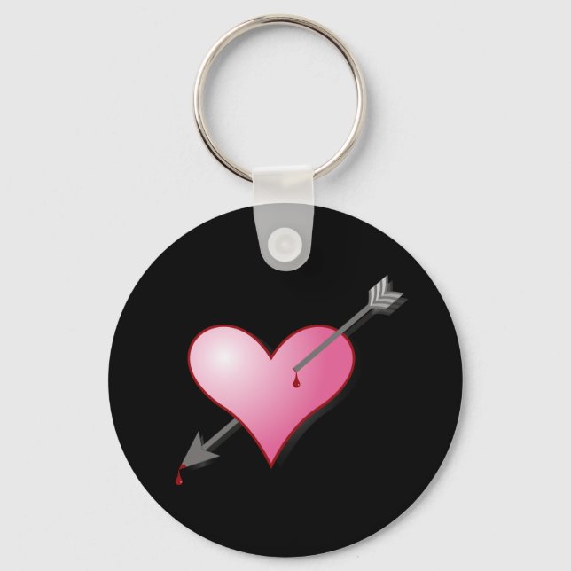 Pink Heart Arrow Key Chain (Front)