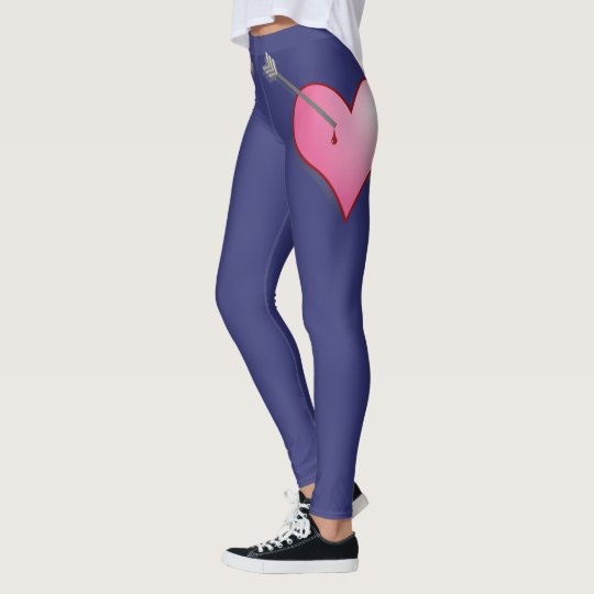 Pink Heart&Arrow Midnight Blue Leggings