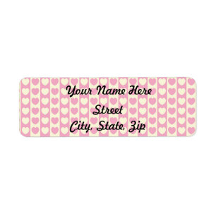 Pink Heart Background Return Address Sticker