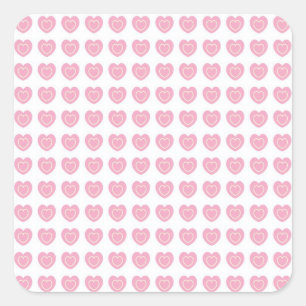 Pink Heart Background Square Sticker