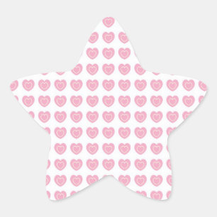 Pink Heart Background Star Sticker