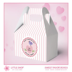 Pink Heart Be Mine Love Bird Valentines Day Favor Box