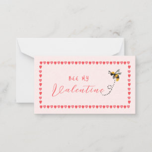 Pink heart Bee My Mini Valentine Card