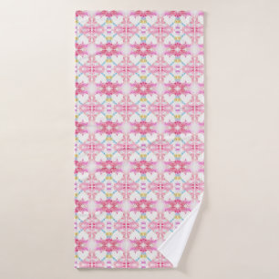 Pink Heart Border, Custom Valentine's Day Gift Bath Towel