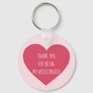 Pink Heart Bridesmaid thank you Keychain