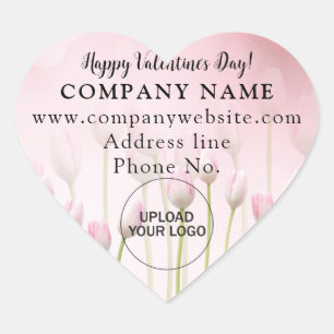 Pink Heart Business Valentine Greeting Sticker