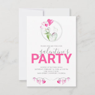 Pink Heart Cactus Galantine Birthday Party
