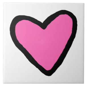 Pink Heart Ceramic Tile