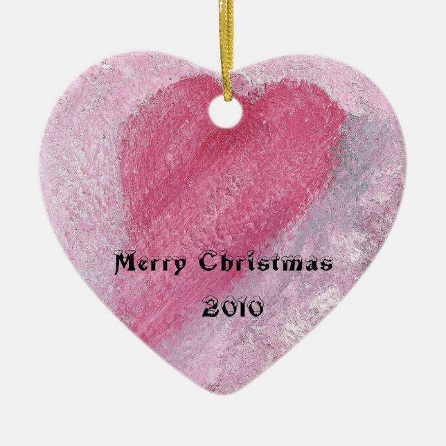 Pink Heart Christmas Ornament C30 (Front)
