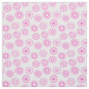 Pink Heart Circles   Pretty Fabric