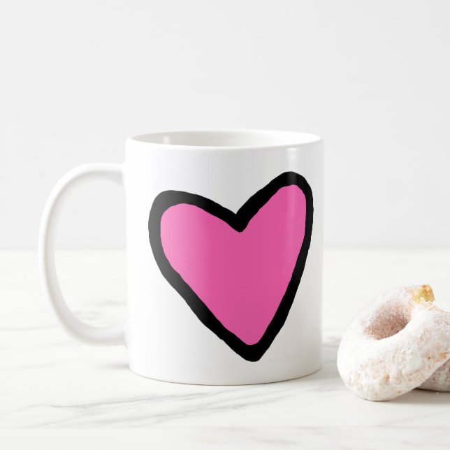 Pink Heart Classic Mug (With Donut)