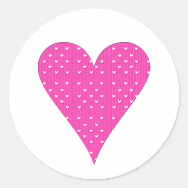 Pink Heart Collection Classic Round Sticker (Front)
