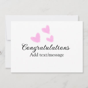 Pink heart congratulations graduation watercolor a invitation
