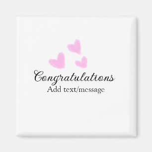 Pink heart congratulations graduation watercolor a magnet