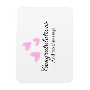 Pink heart congratulations graduation watercolor a magnet