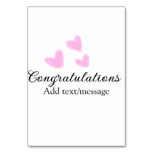 Pink heart congratulations graduation watercolor a table number