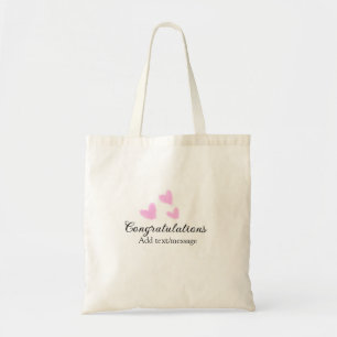 Pink heart congratulations graduation watercolor a tote bag