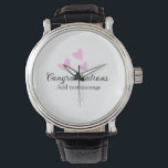 Pink heart congratulations graduation watercolor a watch<br><div class="desc">design</div>