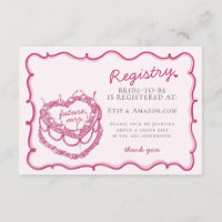 Pink Heart Coquette Cherry Cake Registry Insert