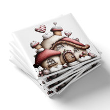Pink Heart Cottage Christmas Magnet