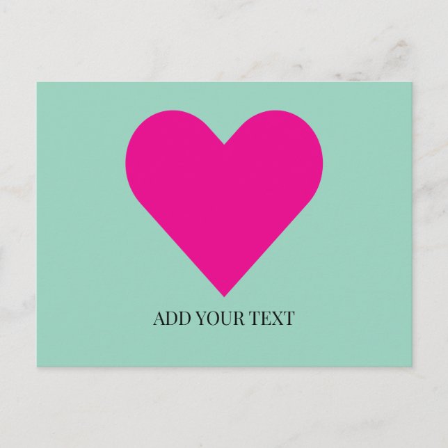 Pink Heart Custom Postcard (Front)