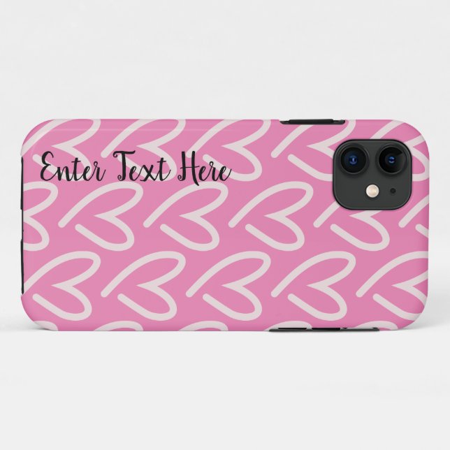 Pink Heart Customize Case-Mate iPhone Case (Back (Horizontal))