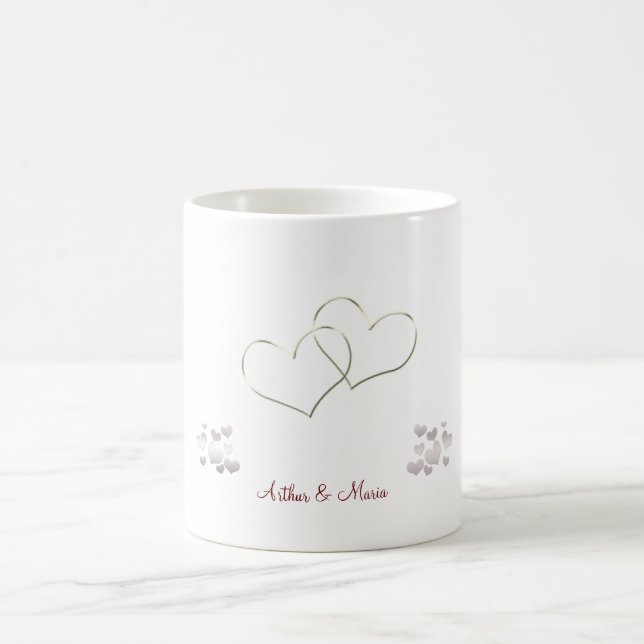 Pink Heart Cute Valentine’s Day Personalized Mug (Center)