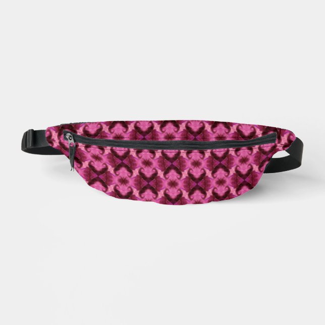 Pink Heart Damask Fanny Pack (Front)