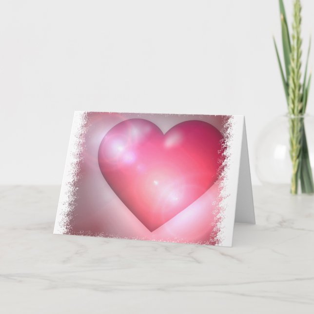 Pink Heart Design Greeting Card (Front)