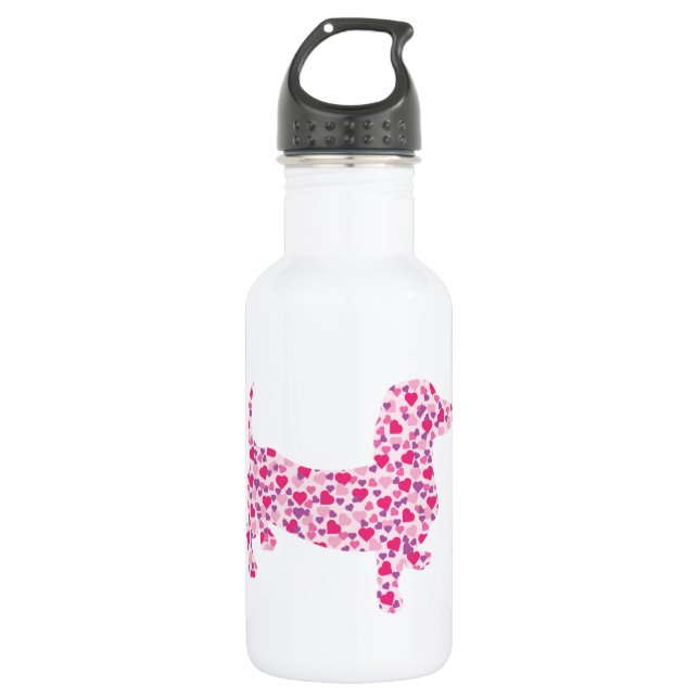 Pink Heart Doxies 532 Ml Water Bottle (Front)