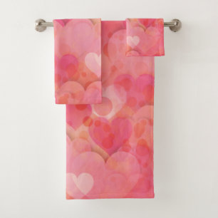 Pink Heart Dreams Bath Towel Set