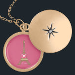 Pink Heart Eiffel Tower Love Necklace<br><div class="desc">This design is included in the Paris,  French theme Collection. Products in this line may show various French Culture. This item features the Eiffel Tower in France. For more products; please see Our other themed items. Each theme has a range of stylish items with a distinct look.</div>