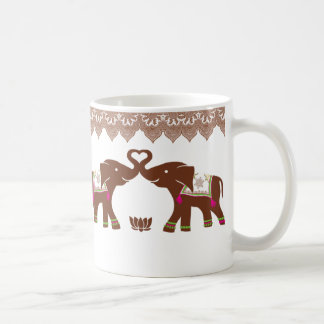 Pink Heart Elephants Mug