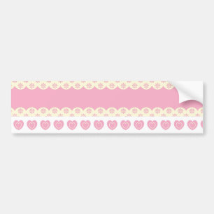 Pink Heart Eyelet Background Bumper Sticker