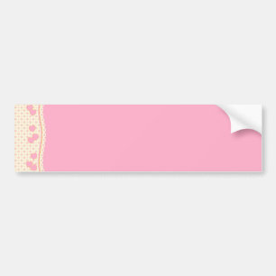 Pink Heart Eyelet  Background Bumper Sticker