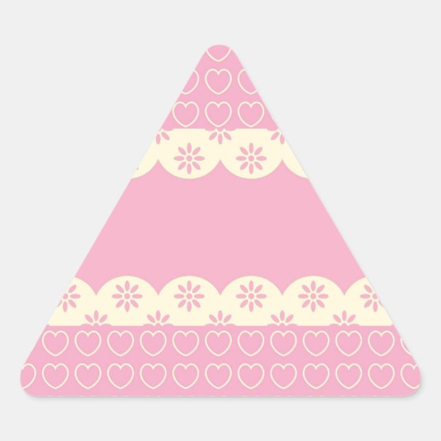 Pink Heart Eyelet Triangle Sticker (Front)