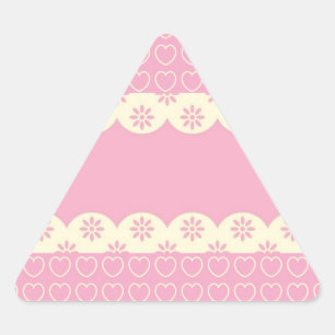 Pink Heart Eyelet Triangle Sticker