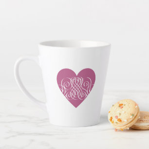Pink Heart Filigree Design Pretty Filigree Mug
