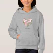 Pink Heart Floral Kids Pullover Sweat - shirt à ca