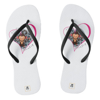 Pink Heart FloState Meditating Monkey Flip Flops