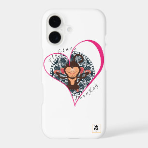Pink Heart FloState Meditating Monkey IPhone Case
