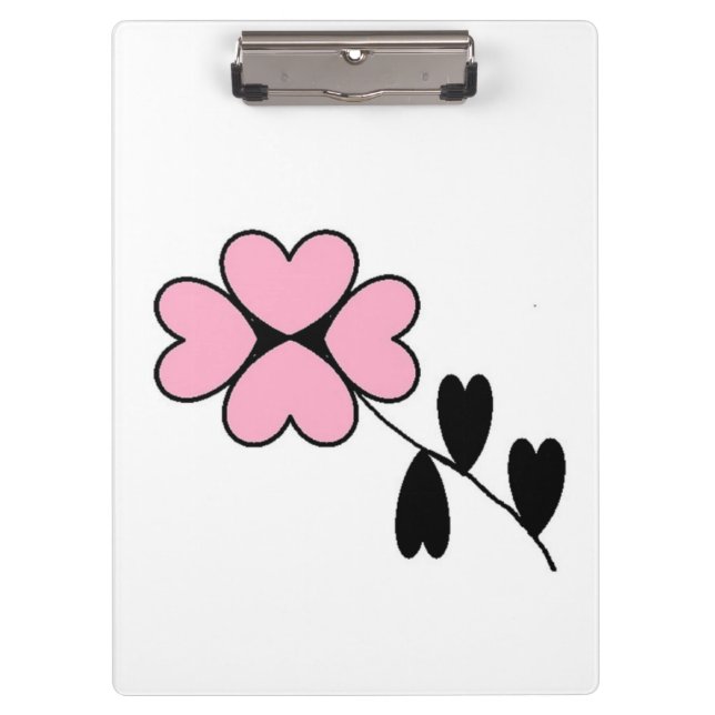 PINK HEART FLOWER CLIPBOARD (Front)