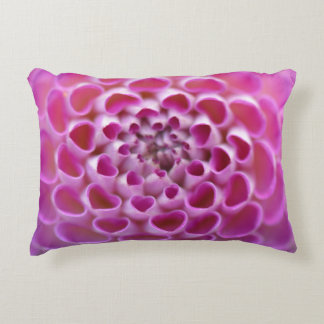 Pink Heart Flower Dahlia Bloom  Floral Pattern  Accent Pillow